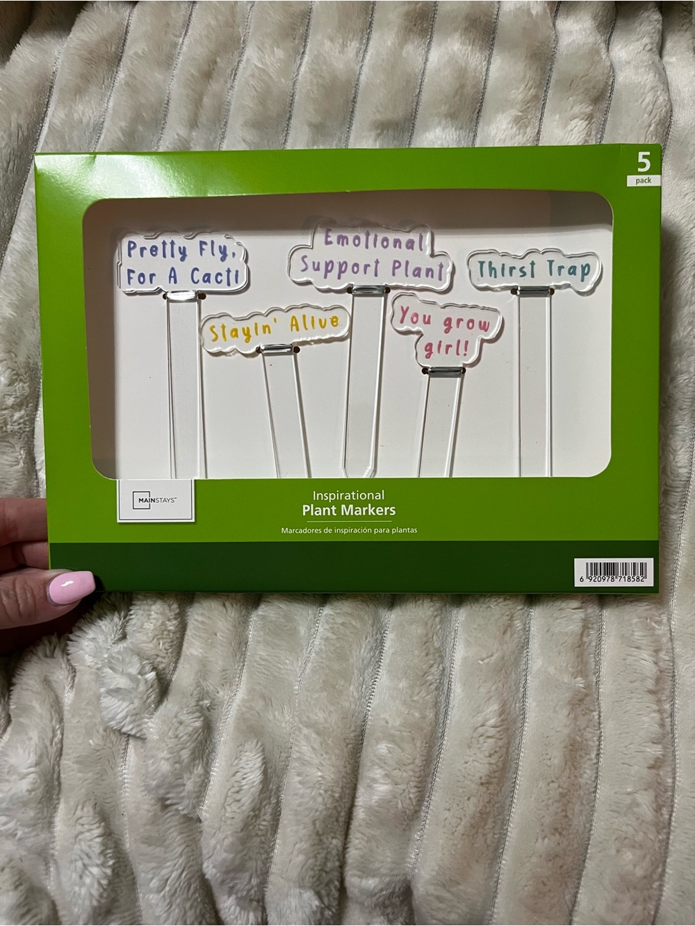 Mainstays Pastel Inspirational Plant Markers - Pink, Purple, Yellow, Teal, Blue